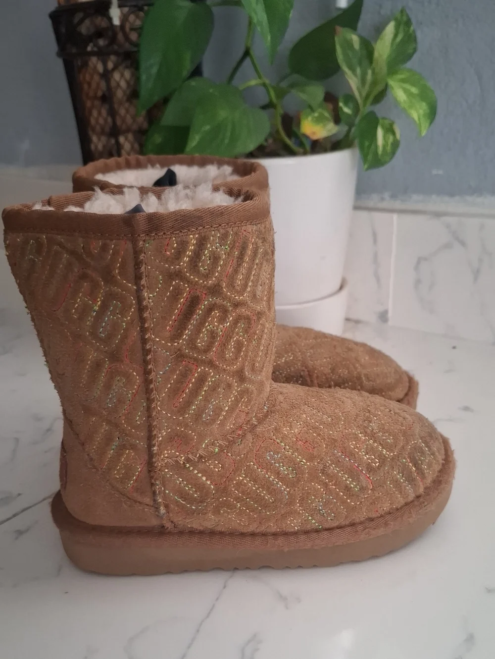Ugg Kids Tan Cozy Winter Boots - Soft Lined